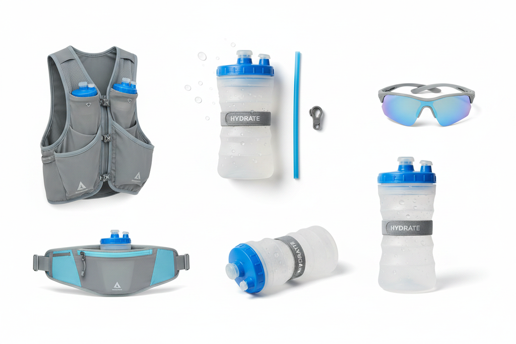 Gourdes sport flat lay